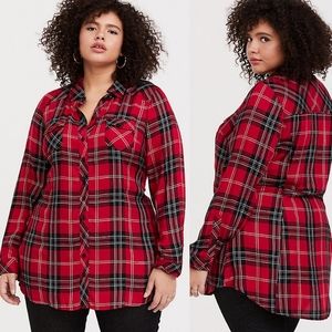 Torrid -  Taylor Red/Black Button Down Plaid Shirt